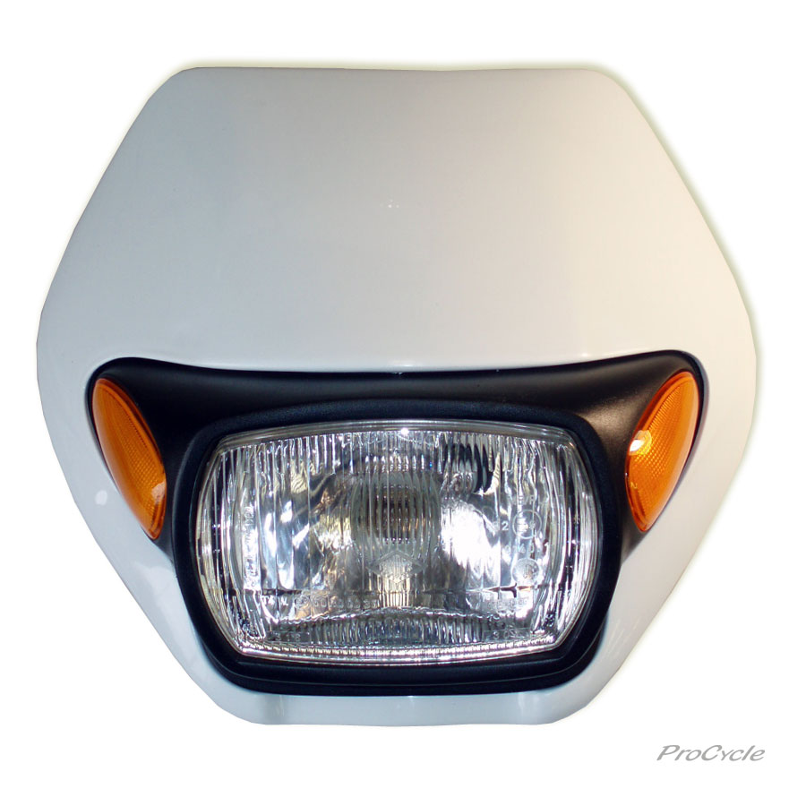 Headlight w/ Flush-Mount Turn Signals, UFO Dual Sport - Black